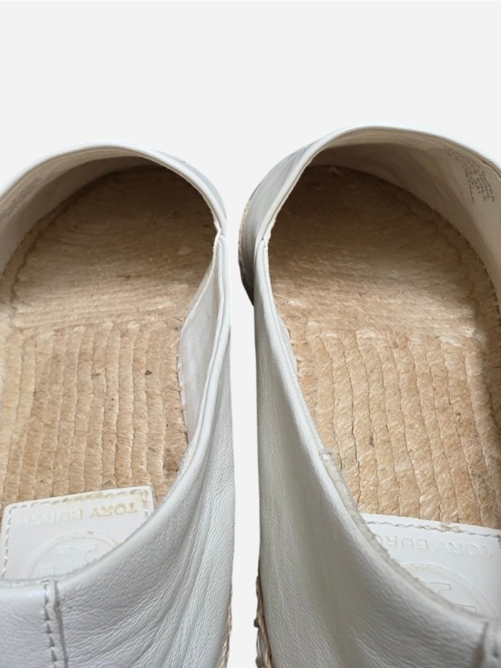 EUC Tory Burch Black & White Leather Espadrilles With Stitched T Logo, Size 9 - Picture 8 of 10